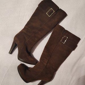TYPE Z Women's Brown Suede Tall Leather Boots Size 9M